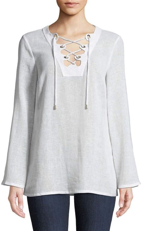 Women's Linen MICHAEL Michael Kors Shirts & Tops